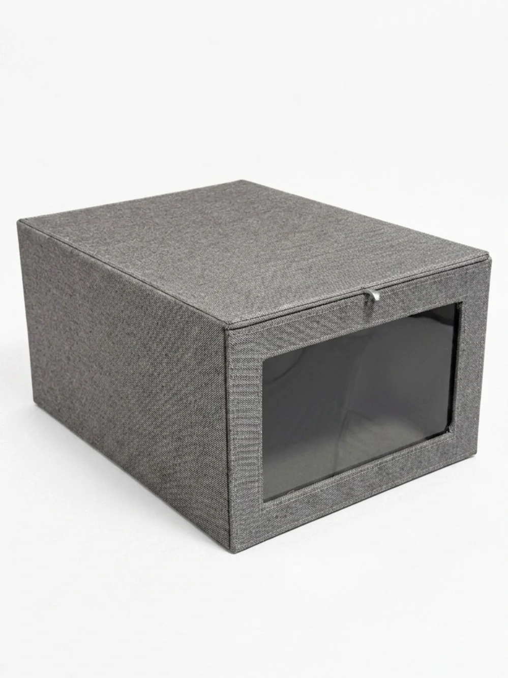 The Container Store Cambridge Drop-Front Shirt Box Grey Linen Like New